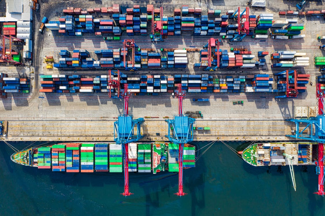 Free Birds-eye View Photo of Freight Containers Stock Photo